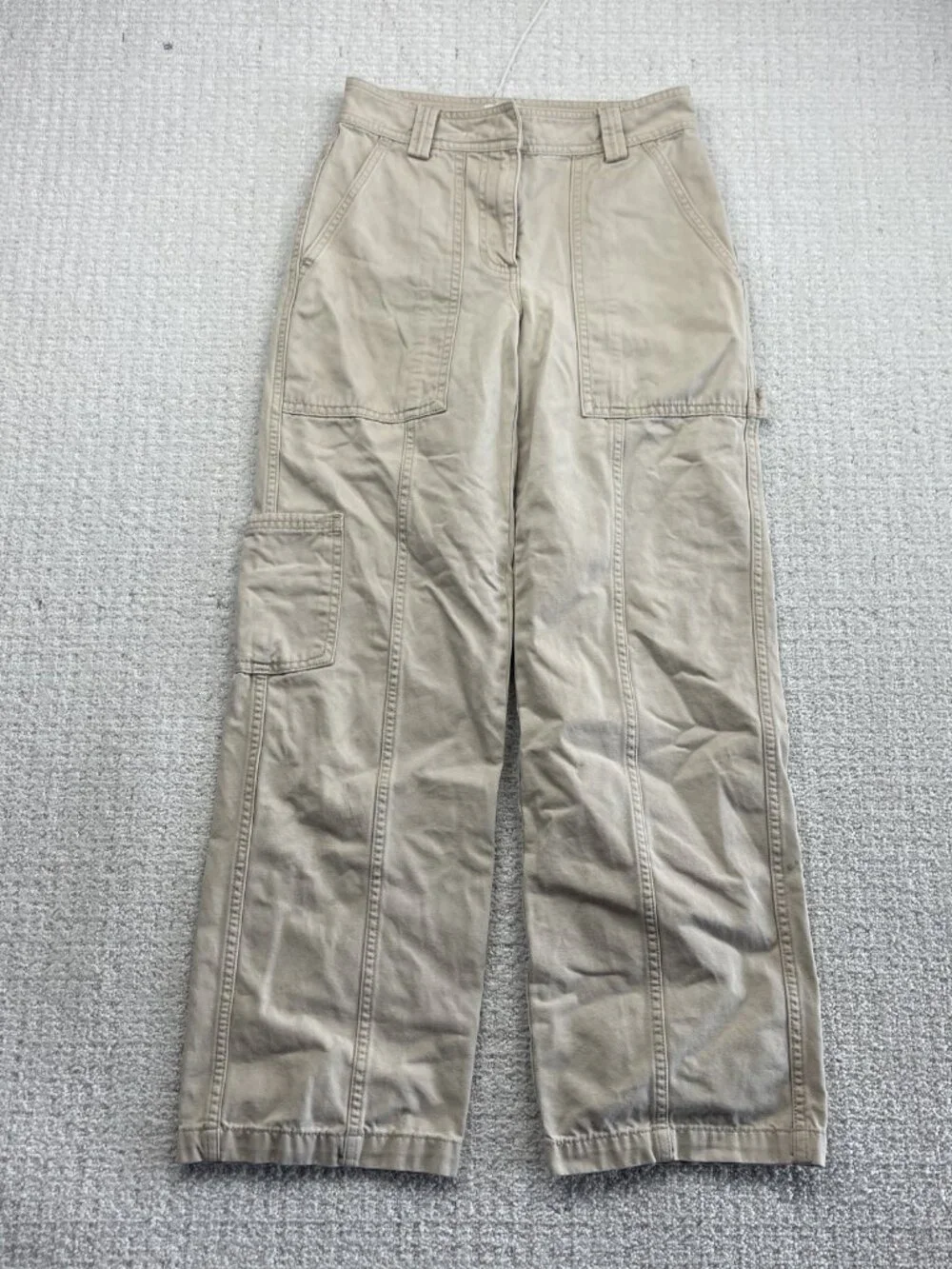 Aritzia Sunday Best Beige New Oscar Carpenter Wide Leg Cargo Pants Womens 2 - Picture 1 of 10
